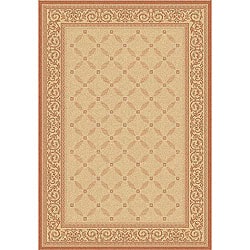 Indoor/ Outdoor Bay Natural/ Terracotta Rug (4' x 5'7) Safavieh 3x5   4x6 Rugs