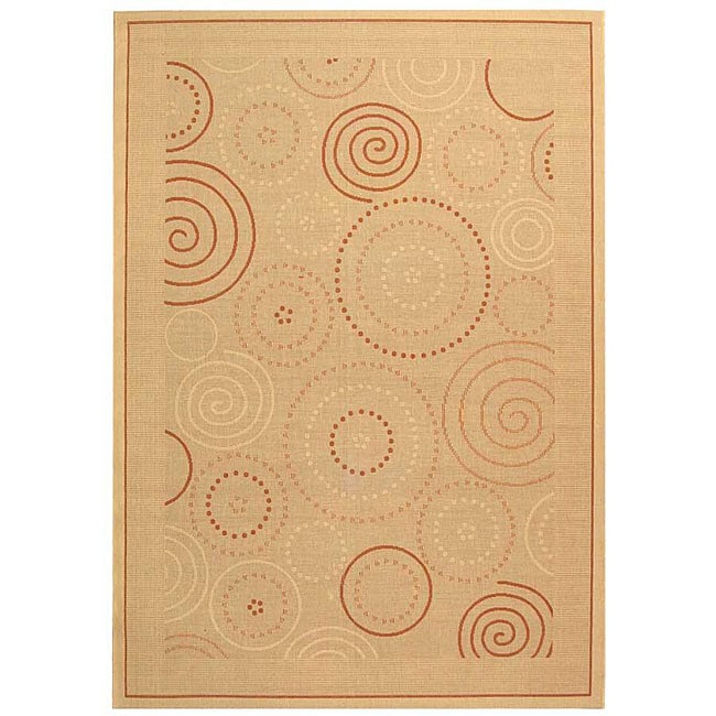 Shop Safavieh Ocean Swirls Natural/ Terracotta Indoor/ Outdoor Rug 9