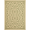 Safavieh Resorts Scrollwork Natural/ Olive Green Indoor/ Outdoor Rug - 6'7 x 9'6