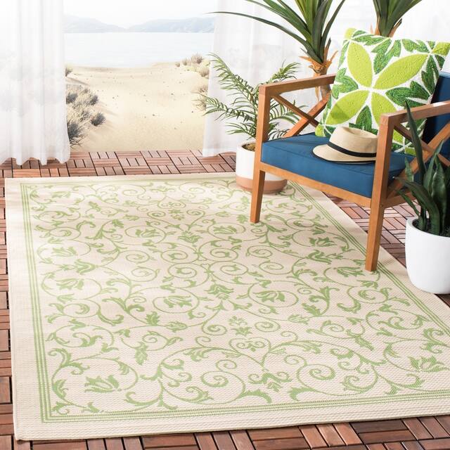 SAFAVIEH Courtyard Clarine Indoor/ Outdoor Waterproof Patio Backyard Rug - 9' x 12' - Natural/Olive