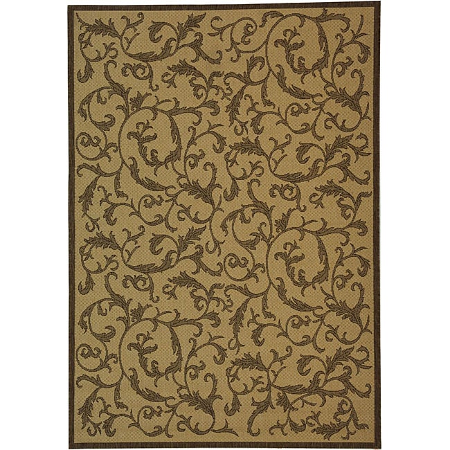 Indoor/ Outdoor Mayaguana Natural/ Brown Rug (53 X 77)