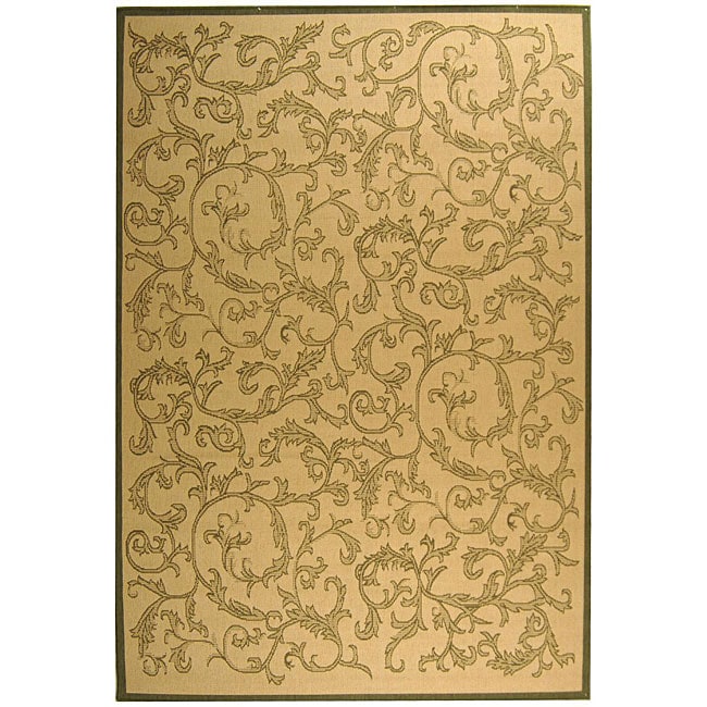 Indoor/ Outdoor Mayaguana Natural/ Olive Rug (9 X 12)