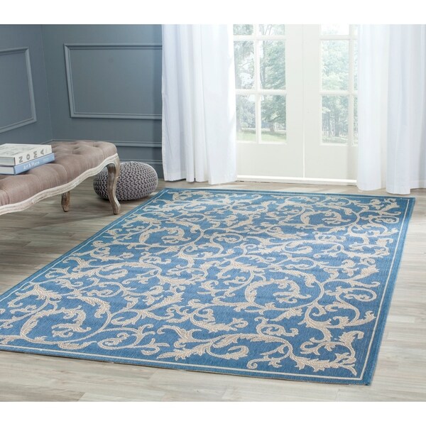 Safavieh Mayaguana Blue/ Natural Indoor/ Outdoor Rug - 8' x 11'