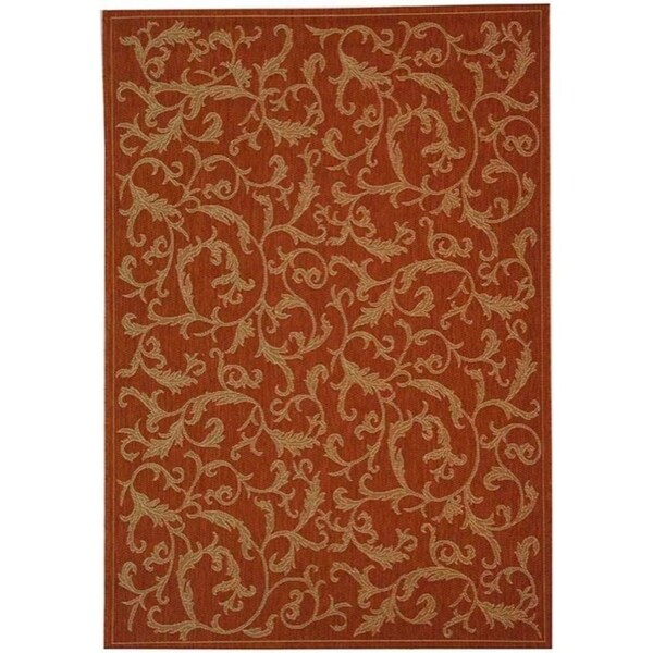 Safavieh Mayaguana Terracotta/ Natural Indoor/ Outdoor Rug - 5'3" x 7'7"
