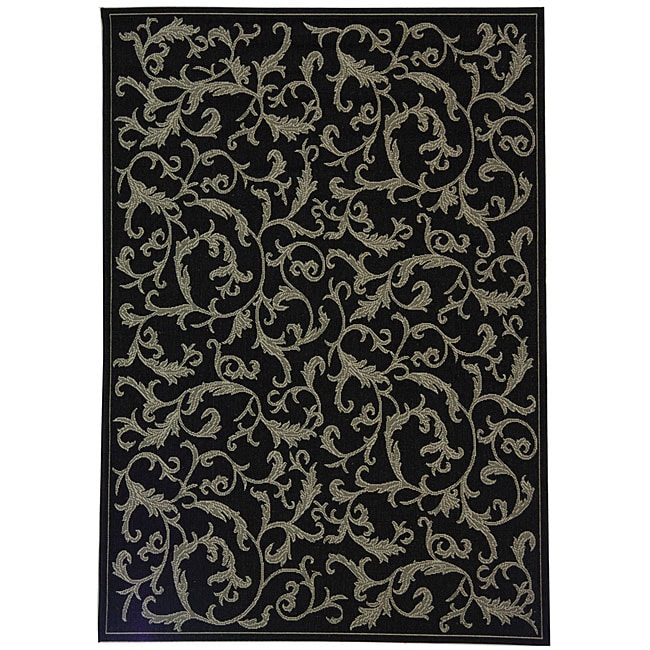 Indoor/ Outdoor Mayaguana Black/ Sand Rug (710 X 11)