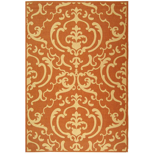 Indoor/ Outdoor Bimini Terracotta/ Natural Rug (9 X 12)