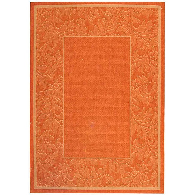 Indoor/ Outdoor Paradise Terracotta/ Natural Rug (53 X 77)