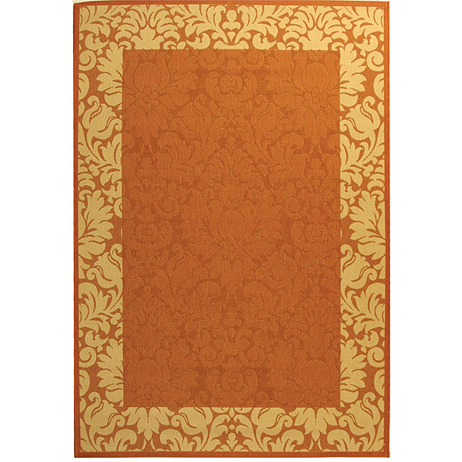 Indoor/ Outdoor Kaii Terracotta/ Natural Rug (53 X 77)