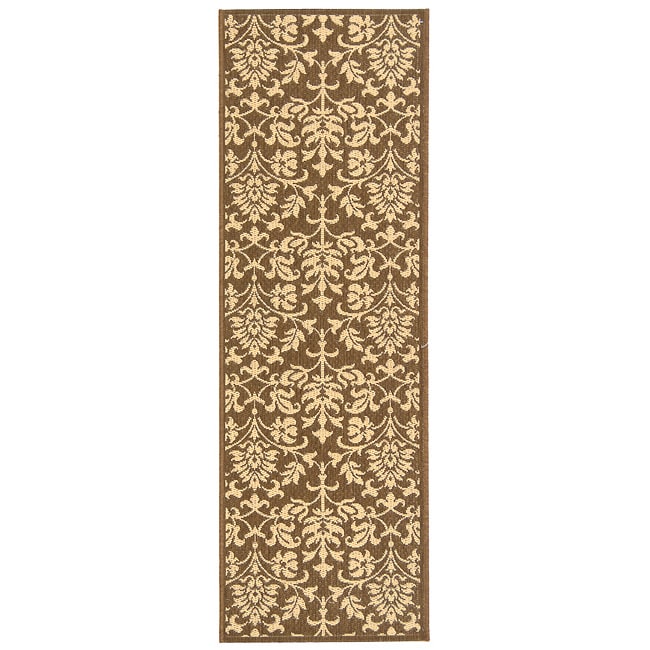 Indoor/ Outdoor Seaview Chocolate/ Natural Runner (24x 67)