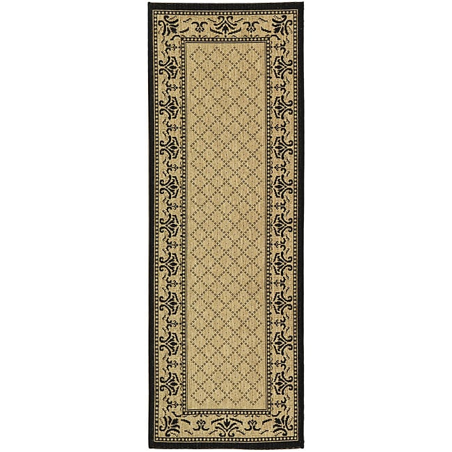 Indoor/ Outdoor Royal Sand/ Black Runner (24 X 911)