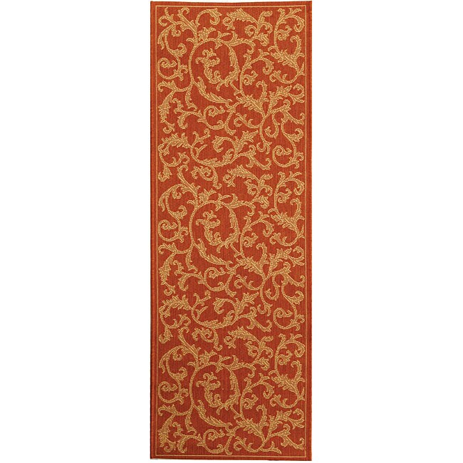 Indoor/ Outdoor Mayaguana Terracotta/ Natural Runner (24 X 911)