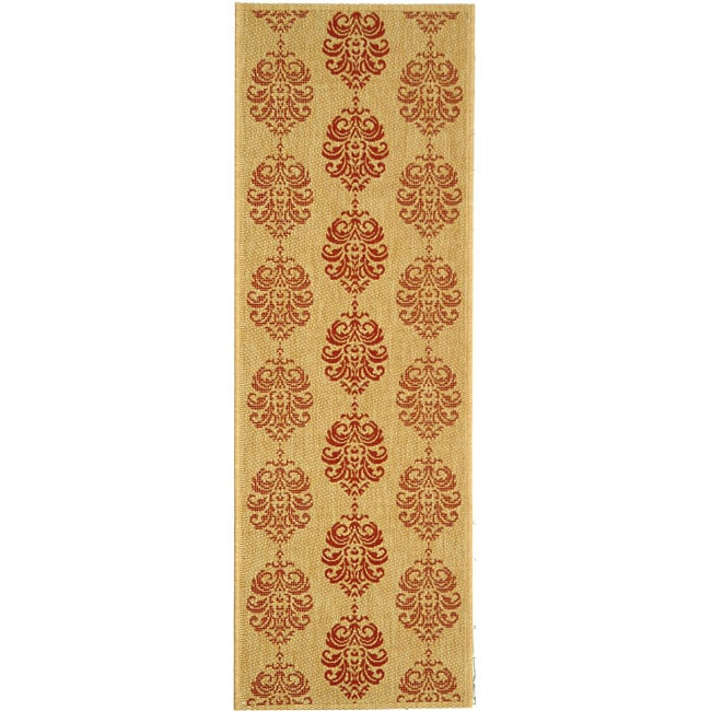 Indoor/ Outdoor St. Martin Natural/ Red Runner (24 X 911)