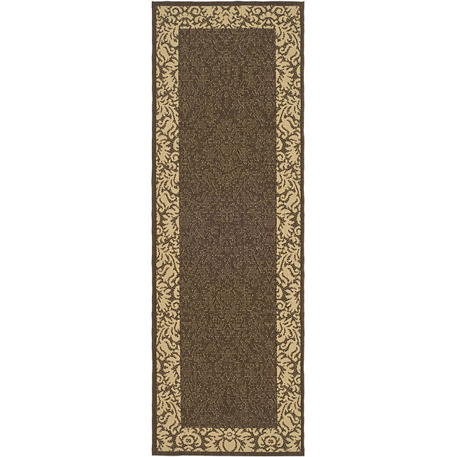 Indoor/ Outdoor Kaii Chocolate/ Natural Runner (24 X 911)