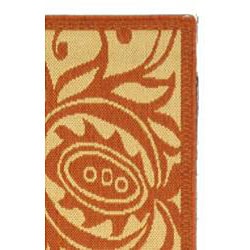 Indoor/ Outdoor Andros Natural/ Terracotta Runner (2'4 x 9'11) Safavieh Runner Rugs