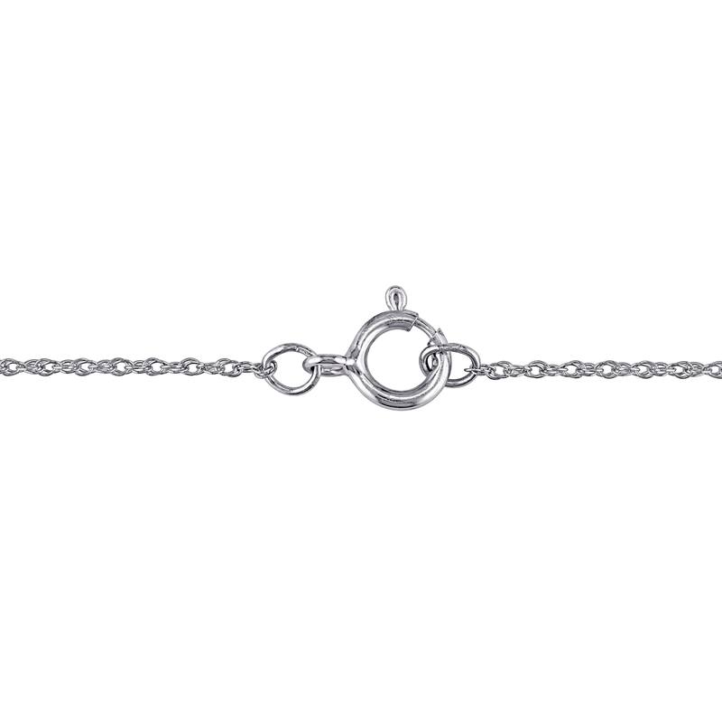 Miadora 10k White Gold Aquamarine and Diamond Necklace