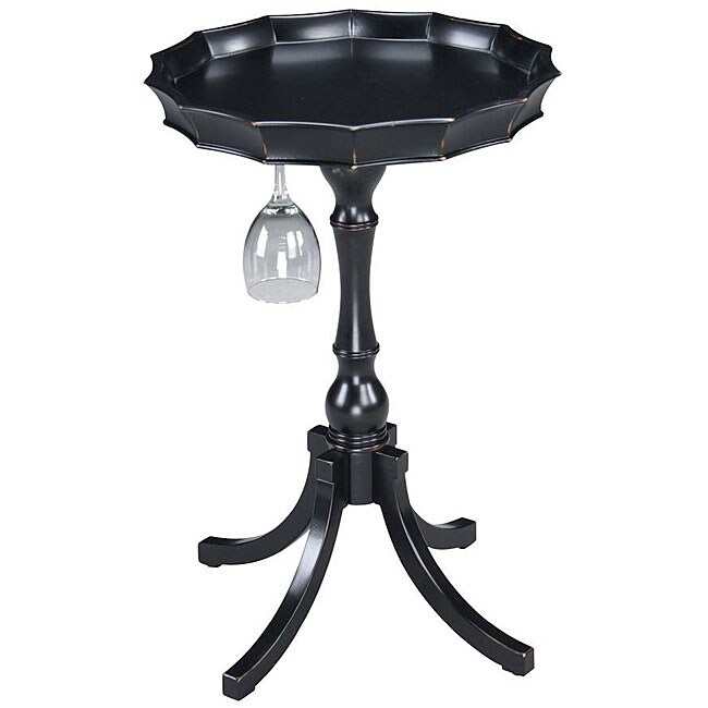 Midnight Black Wood Round Accent Table Free Shipping Today Midnight Black Wood Round Accent Table