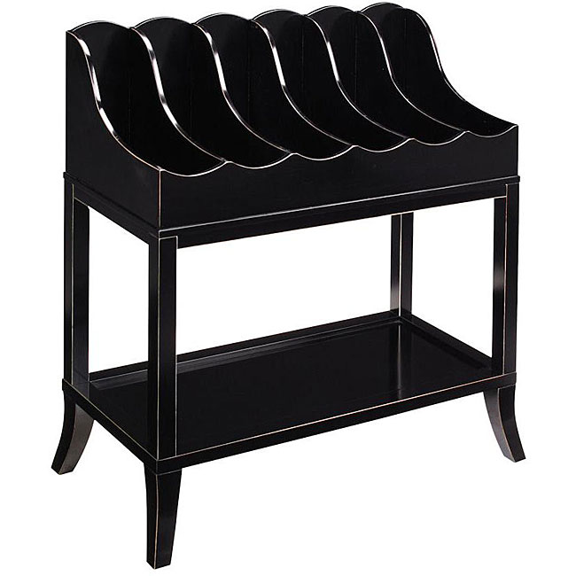 Shop Black Finish Wood Magazine Table Free Shipping Today Overstock