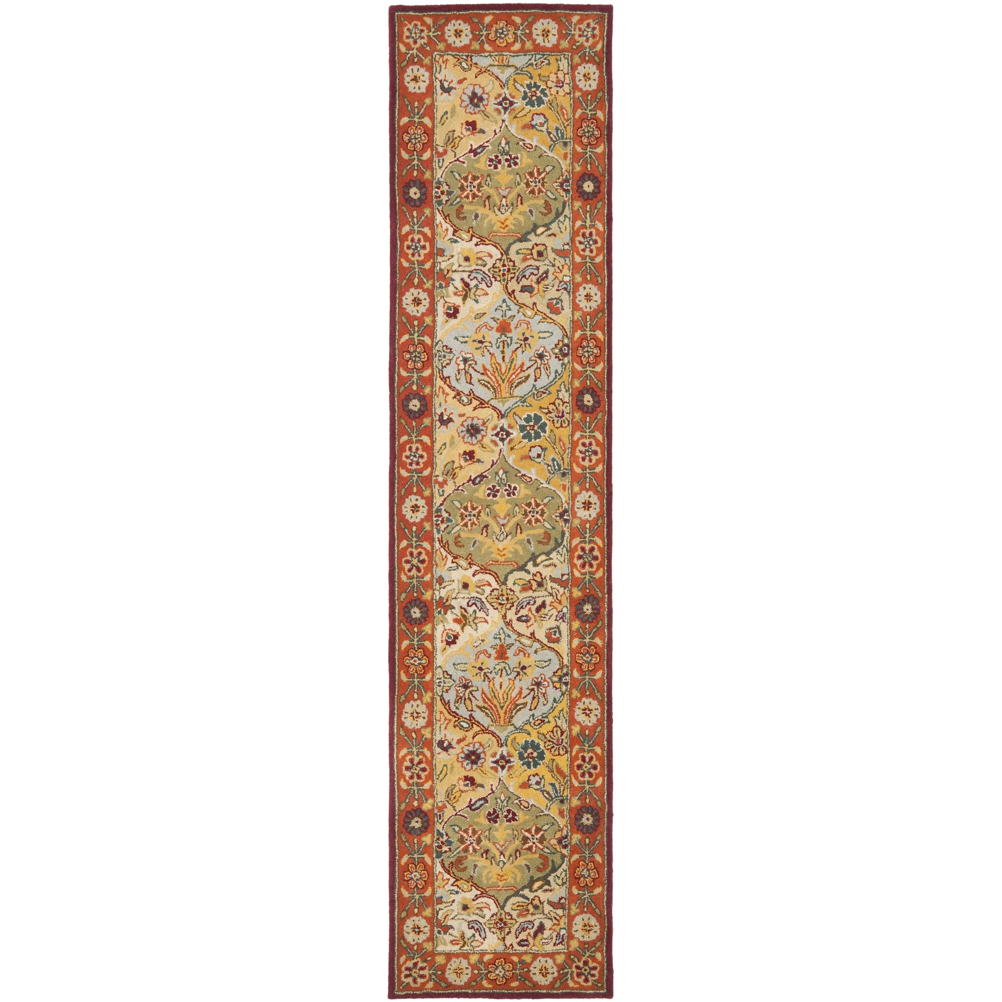 Handmade Heritage Bakhtiari Multi/ Red Oriental Wool Runner (23 X 4)