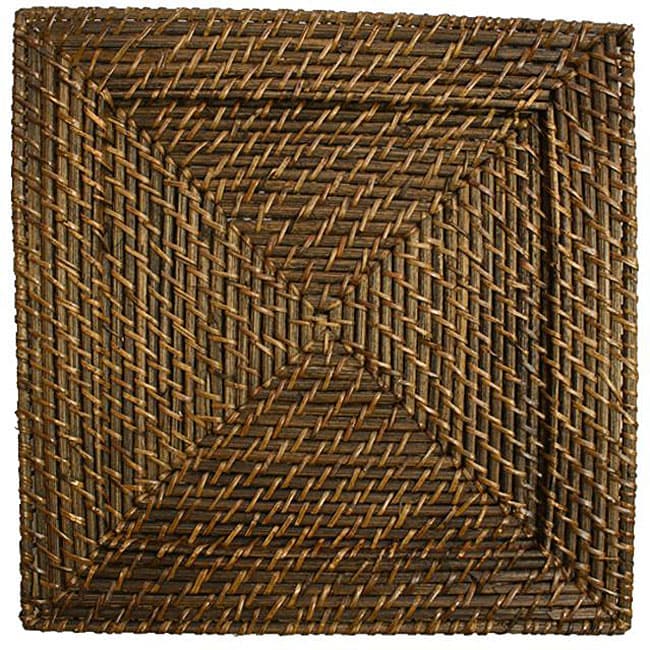Shop Chargeit! by Jay Square 13-inch Rattan Plates (Set of 4) - Free ...