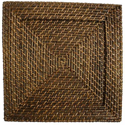 Chargeit by Jay Square 13-inch Rattan Plates (Set of 4)