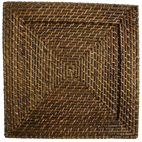 Chargeit by Jay Square 13-inch Rattan Plates (Set of 4)