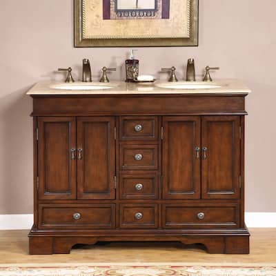 Silkroad Exclusive Mesa 48-inch Double-sink Bathroom Vanity