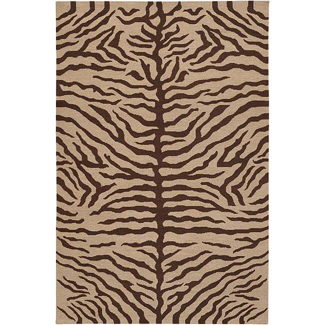 Hand-knotted Mandara Animal Print Wool Rug - 7'9 x 10'6