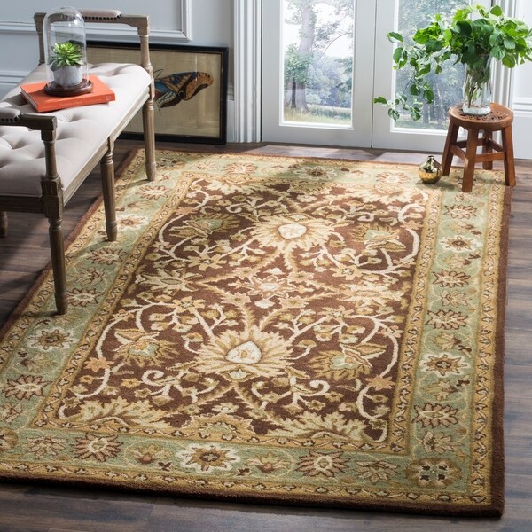 Safavieh Handmade Kerman Chocolate/ Gold Wool Rug - 8'3 x 11'