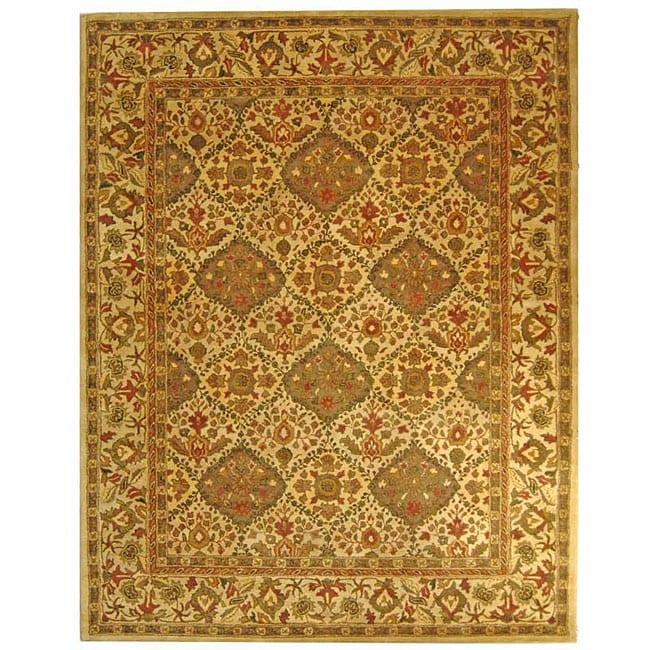 Handmade Tabriz Beige/ Olive Wool Rug (6 X 9)