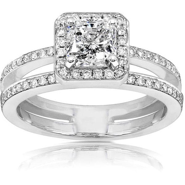 Shop Annello by Kobelli 14k Gold 1 1/3ct TDW Radiant Cut Diamond ...