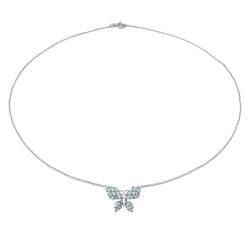 Malaika Sterling Silver Butterfly Blue Topaz Necklace Malaika Gemstone Necklaces
