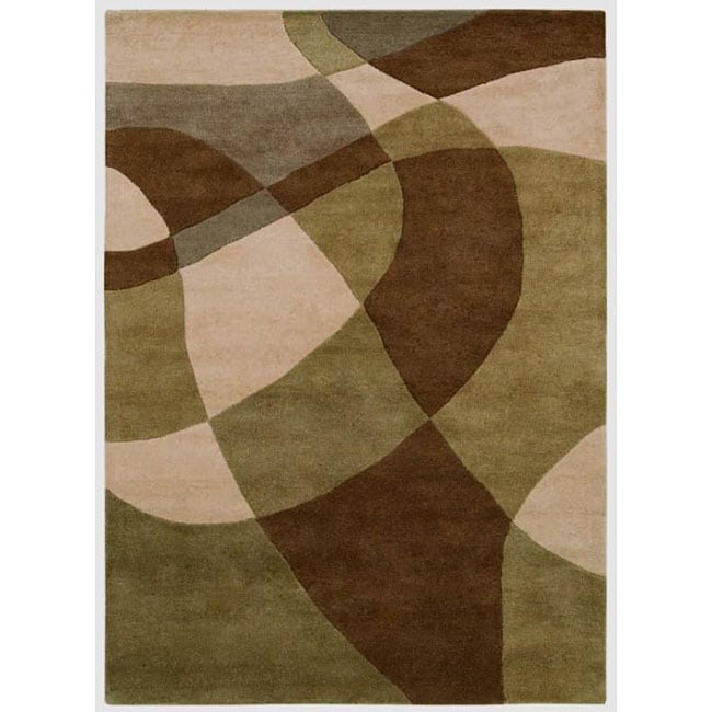 Hand tufted Geometric Multi Wool Area Rug (5 X 8)