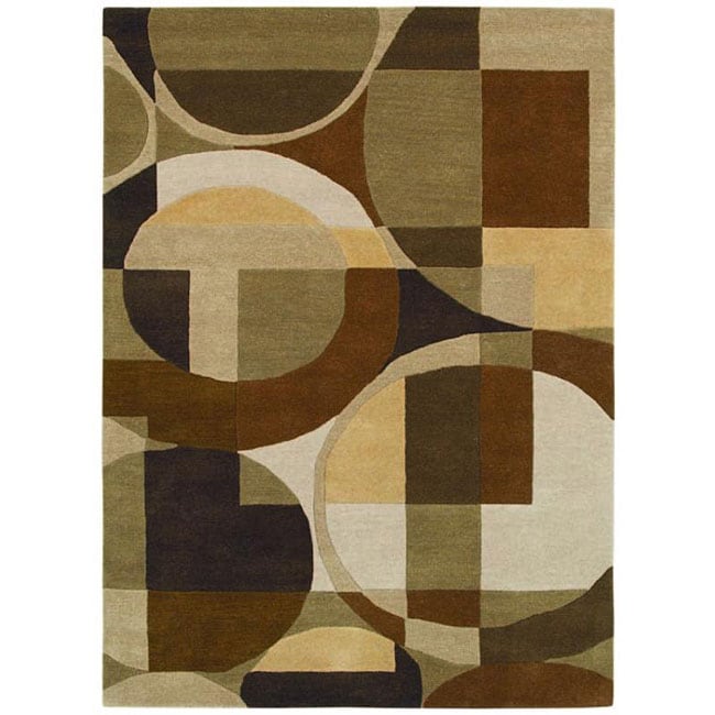 Contemporary Hand tufted Geometric Multi Wool Rug (5 X 8)