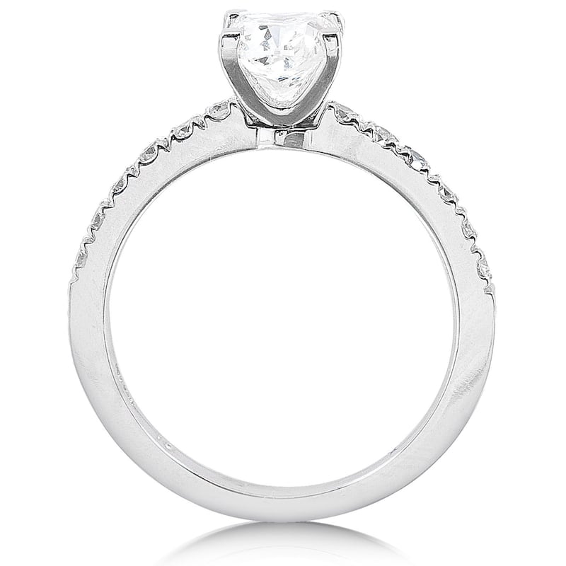Annello by Kobelli 14k White Gold 3/4ct TDW Princess Diamond Engagement Ring