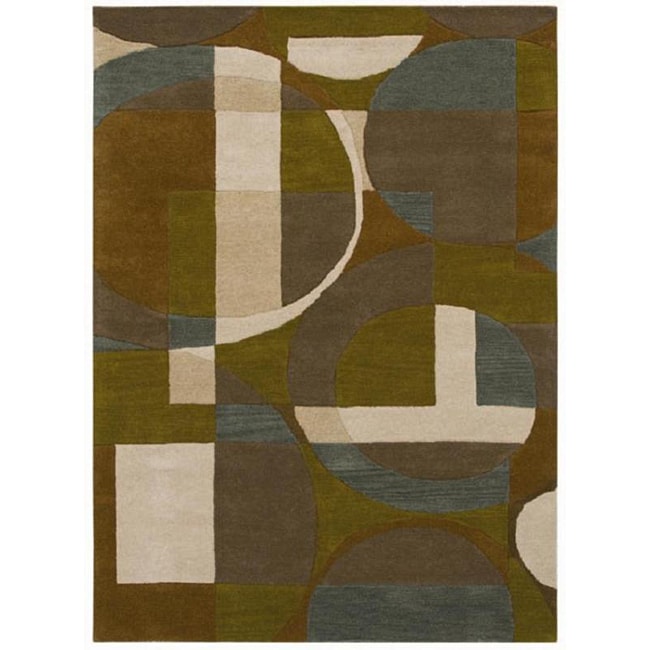 Hand tufted Geometric Rectangle Multi Wool Rug (8 X 11)