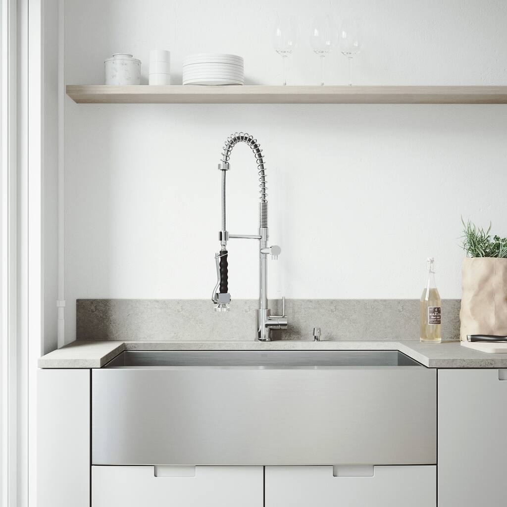VIGO Camden Stainless Steel Kitchen Sink Set with Zurich Faucet