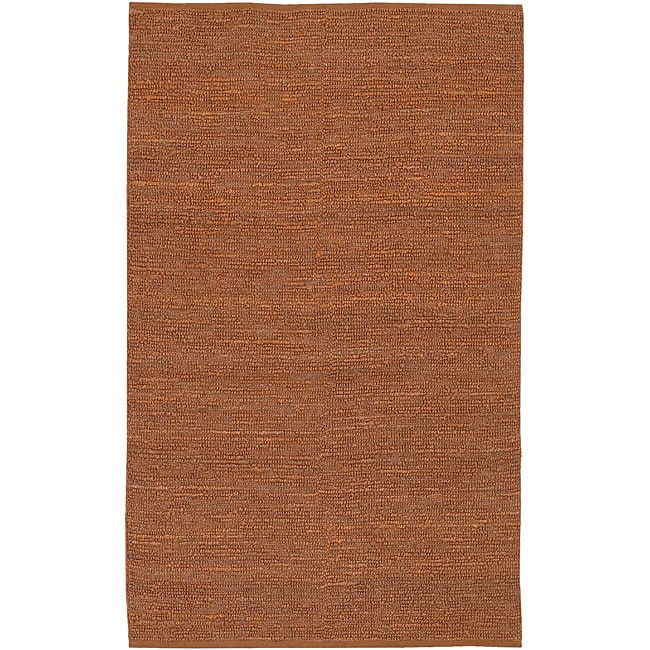 Hand woven Chapra 2 piece Orange Jute Rug Set (2 X 3)