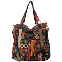 Shop Amerileather Amelia Patchwork Leather Shoulder-strap Tote Bag ...