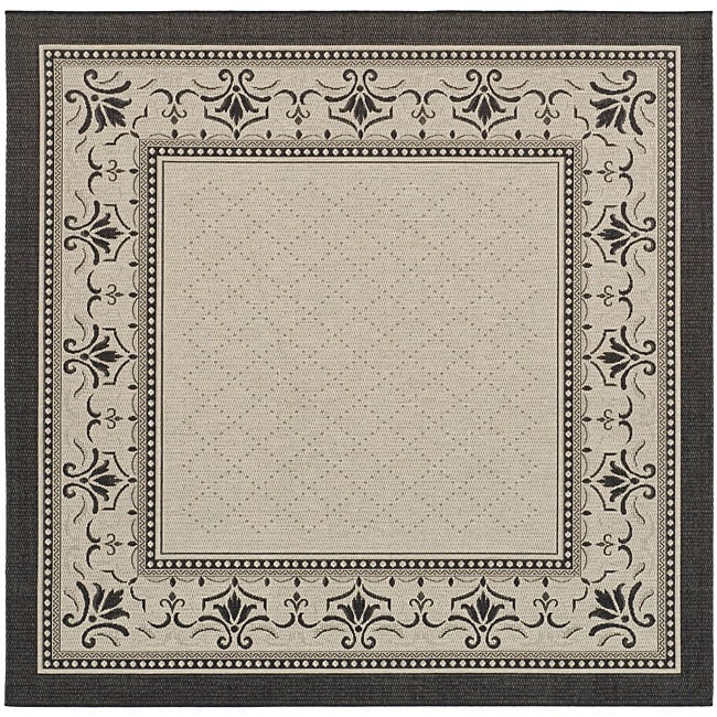 Indoor/ Outdoor Royal Sand/ Black Rug (710 Square)