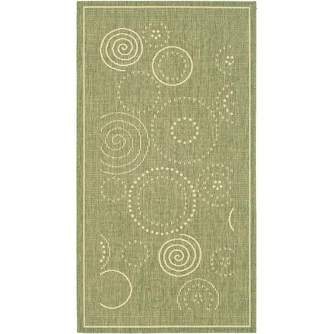 Indoor/ Outdoor Ocean Olive/ Natural Rug (4 X 57)