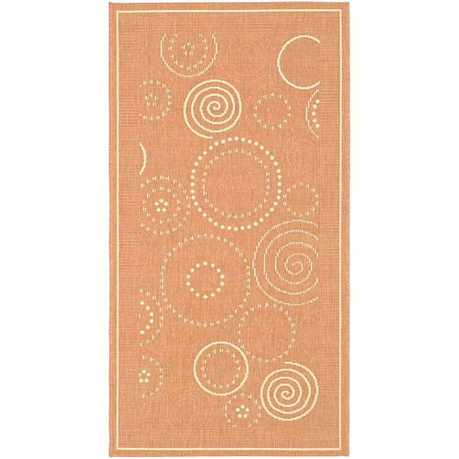 Indoor/ Outdoor Ocean Terracotta/ Natural Rug (4 X 57)