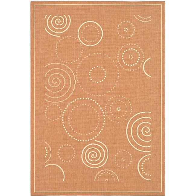 Indoor/ Outdoor Ocean Terracotta/ Natural Rug (710 X 11)