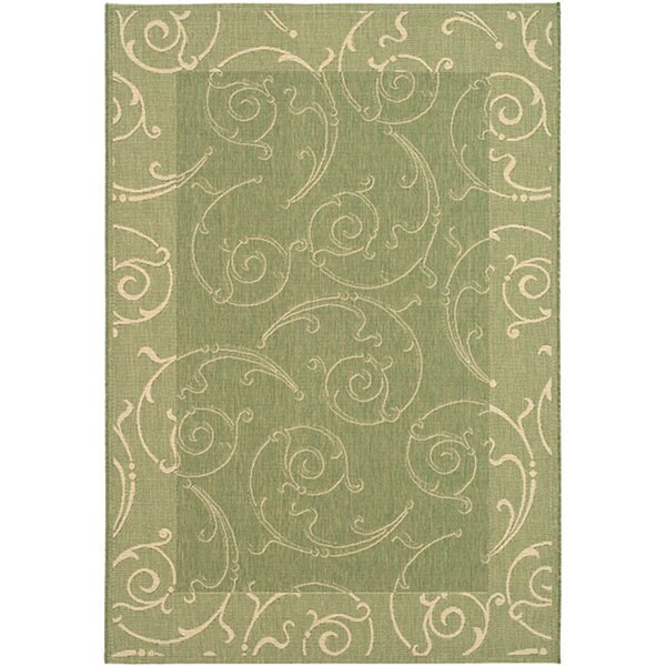Shop Safavieh Oasis Scrollwork Olive Green/ Natural Indoor/ Outdoor Rug