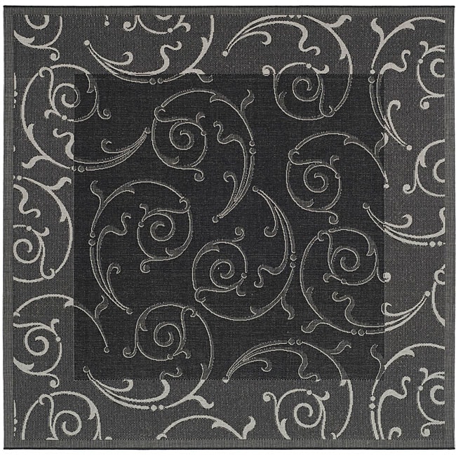 Indoor/ Outdoor Oasis Black/ Sand Rug (710 Square)