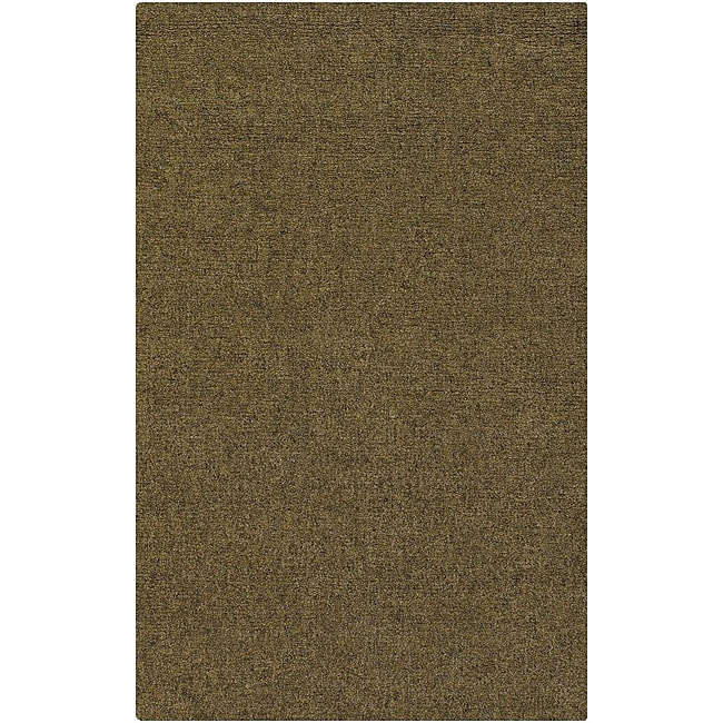 Hand knotted Mandara Gold/ Black Wool Rug (8 X 10)