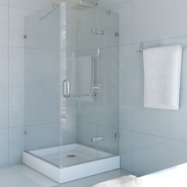 Shop VIGO Frameless Square Clear Shower Enclosure and Base (36 x 36) - On Sale - Free Shipping 