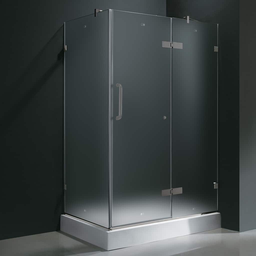 Vigo Frameless Frosted Shower Enclosure with Right Door & Base (32 x 40)