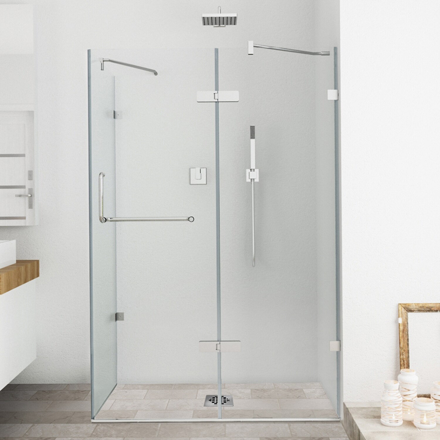 VIGO Frameless Clear Shower Enclosure (32 x 48) 32 x 48 Clear/Chrome