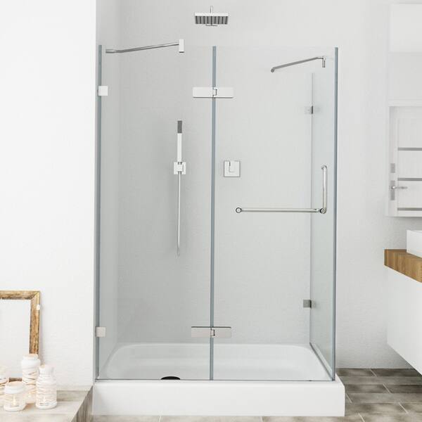 Shop Vigo Frameless Clear Shower Enclosure And Left Base 32 X 48