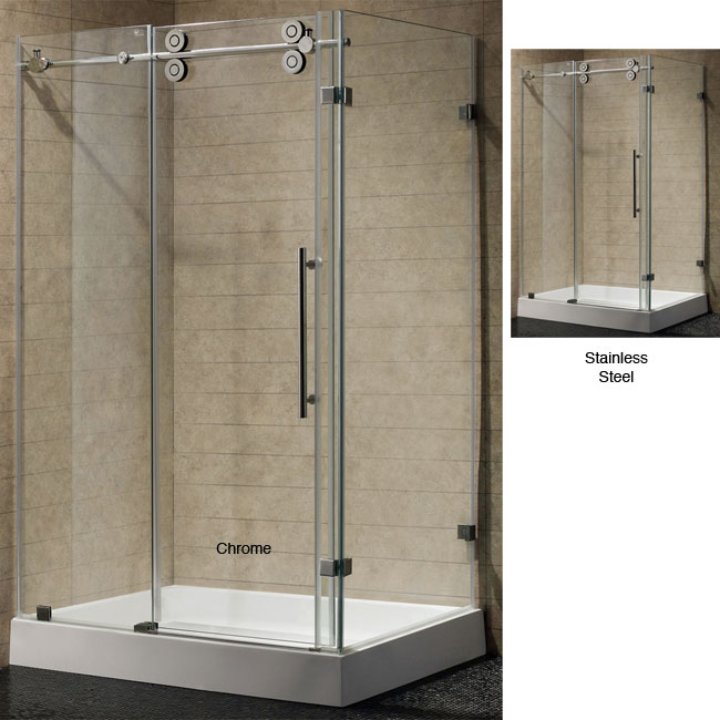 Vigo 36 X 48 Frameless 3/8 Clear Right Shower Enclosure With Base